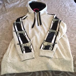Oreo black silver design on sleeve zip hoodie